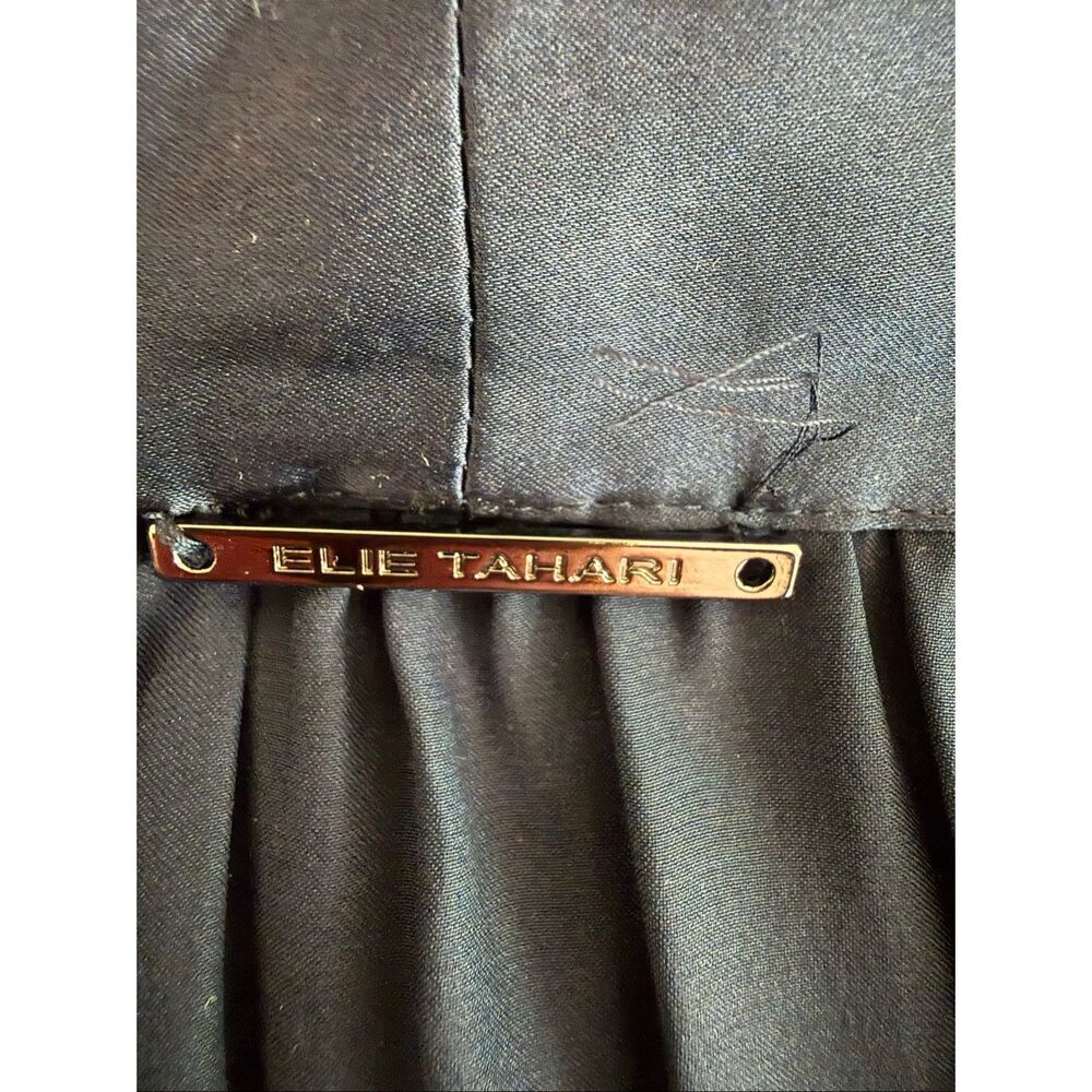Elie Tahari Kendal 100% Silk Vneck Top Blouse Navy Blue $298 XL - Picture 7 of 11